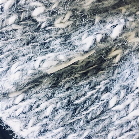 NEW NORDSTROM KENSI $118 Cowl Neck Grey White Chunky Knit Short Sleeve Sweater S - Picture 15 of 15